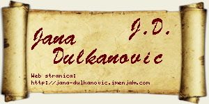 Jana Dulkanović vizit kartica